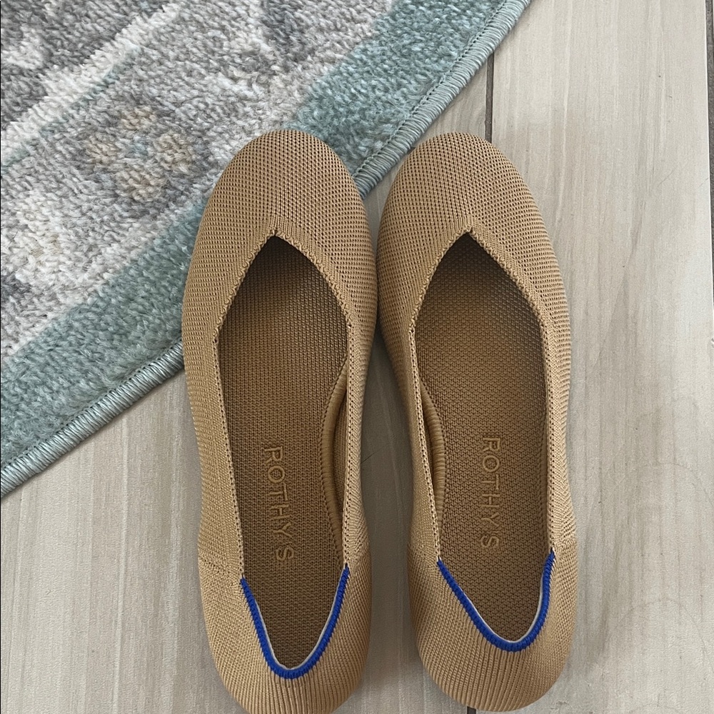 Rothy's Tan and Blue Flats - Picture 6 of 12